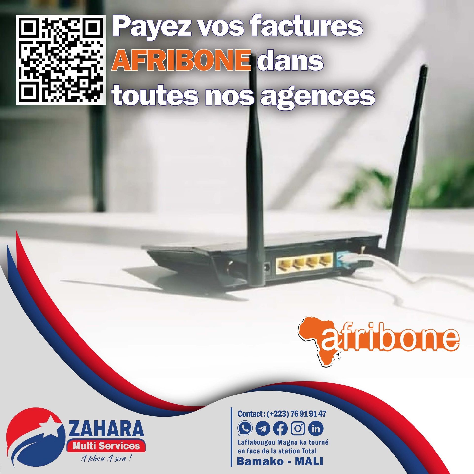 Paiement factures d'internet